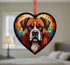 Boxer Stained Glass Effect Heart Suncatcher